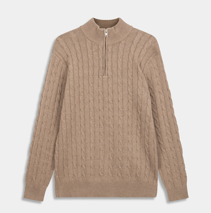 Cableknit Zip Sweater