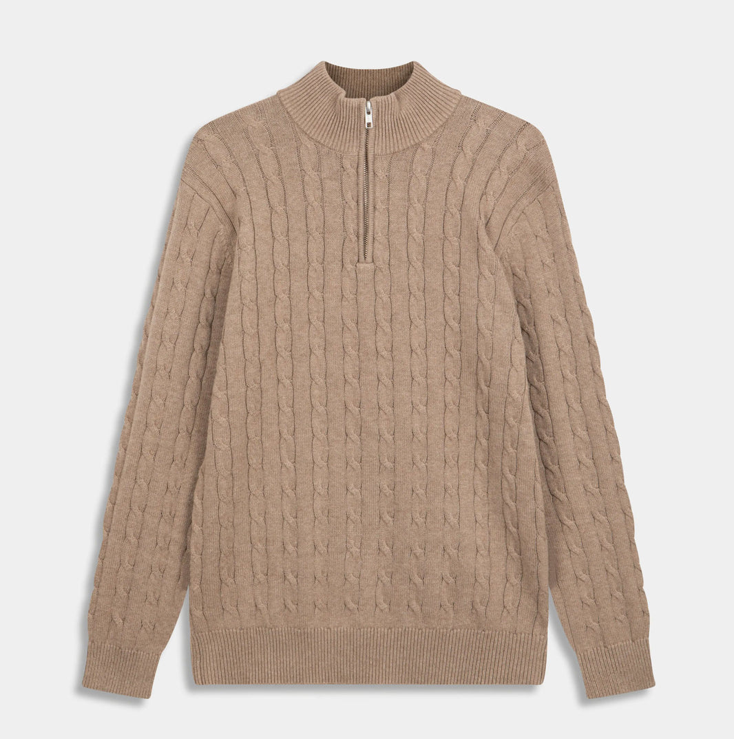 Cableknit Zip Sweater