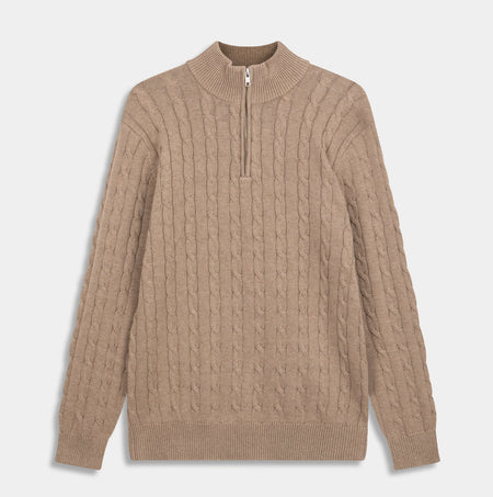 Cableknit Zip Sweater